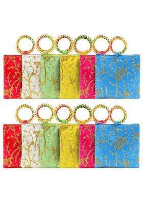 AT Ankit Traders Women Potli Bags Gifting Potli with Zip and Bangle Handle Pack of 12