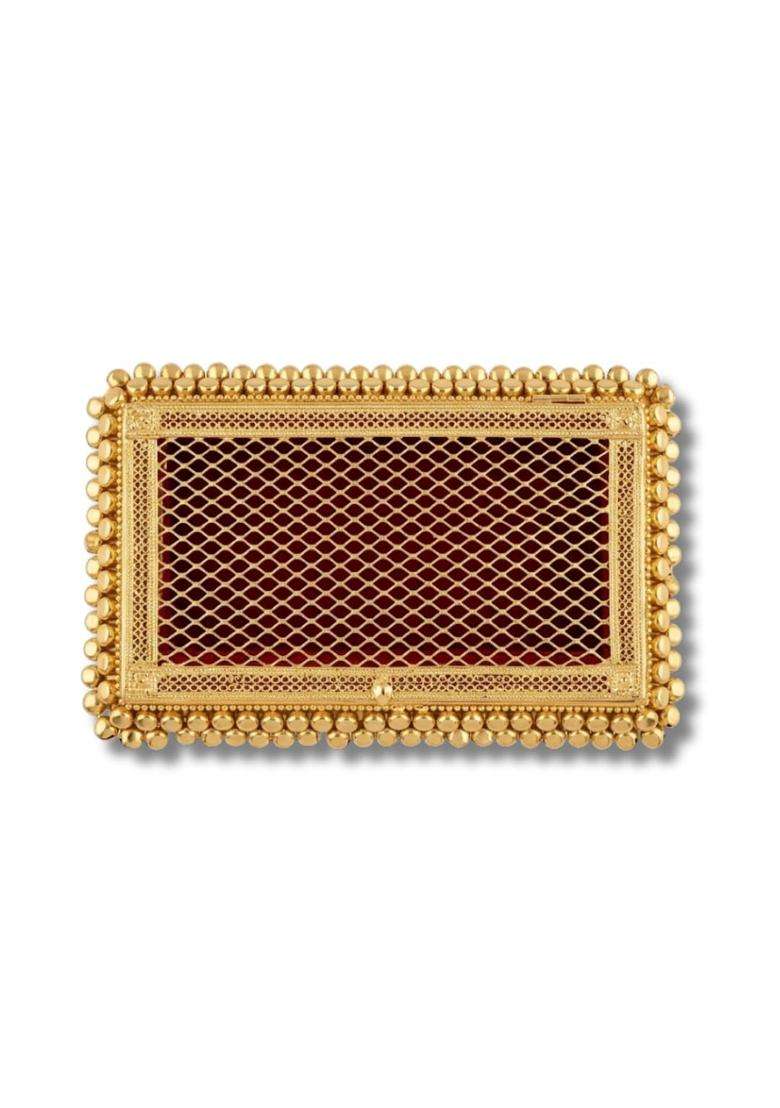 Haldi Mehendi Shaadi Shagun Cash Box Silver Gold Coin Jewellery Box Red Velvet Interior Ghungroo Border - Indya