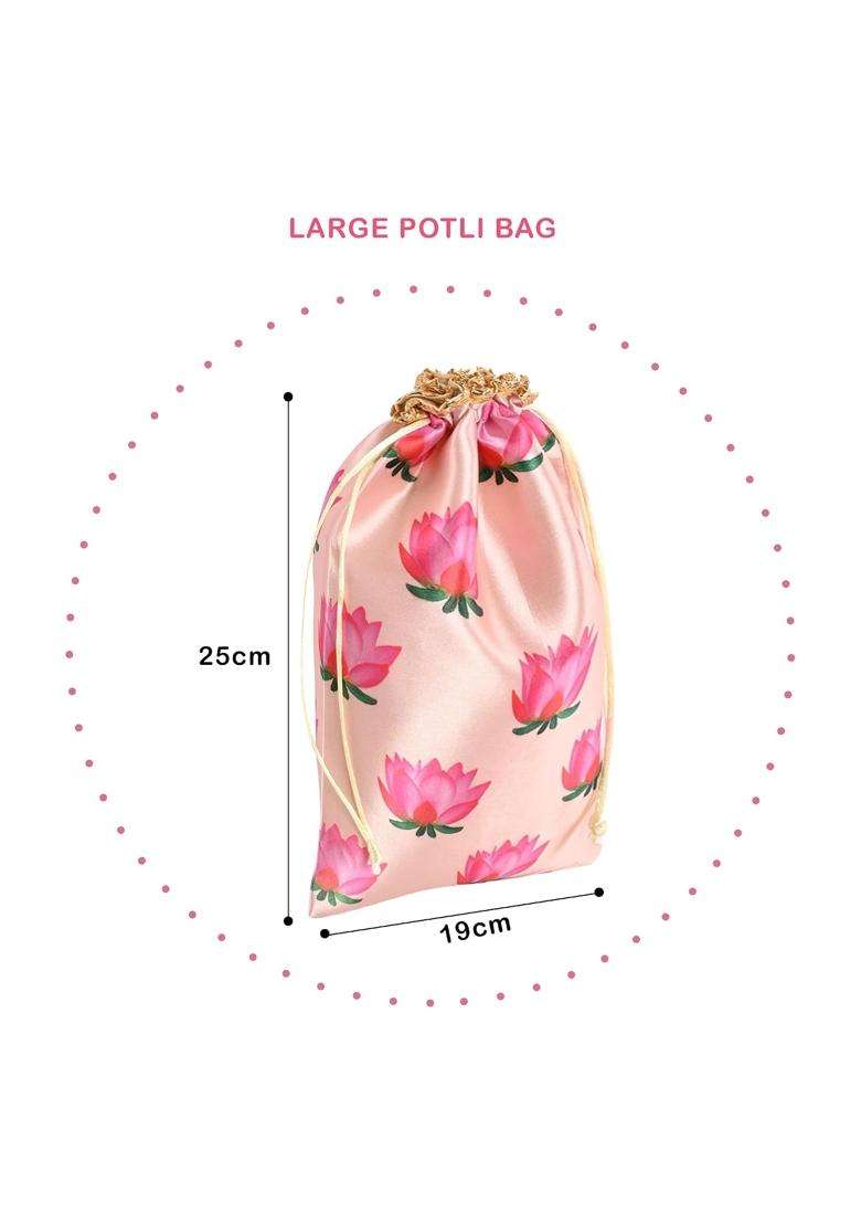 Kuber Industries Cream Polyester Potli Bags 7X9 Inch Pack of 8 - Indya