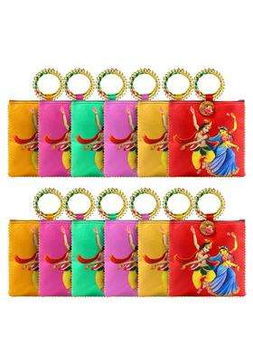 AT Ankit Traders Women Potli Bags Gifting Potli with Zip and Bangle Handle Pack of 12