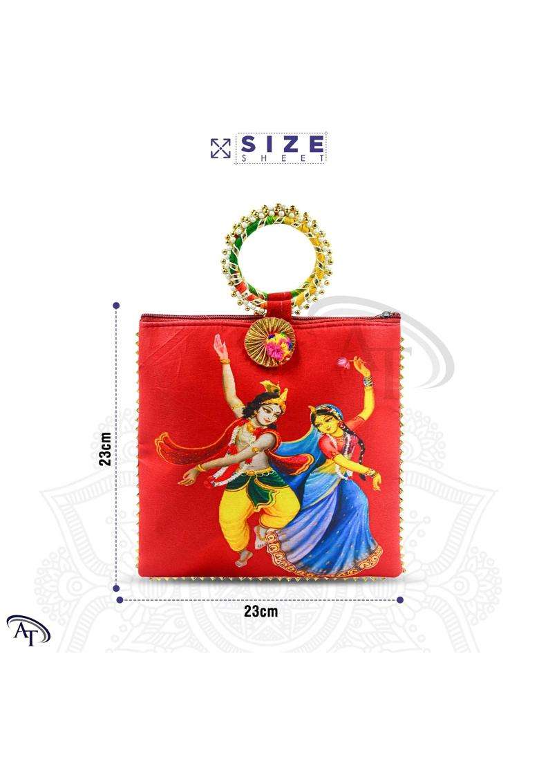 AT Ankit Traders Women Potli Bags Gifting Potli with Zip and Bangle Handle Pack of 12 - Indya