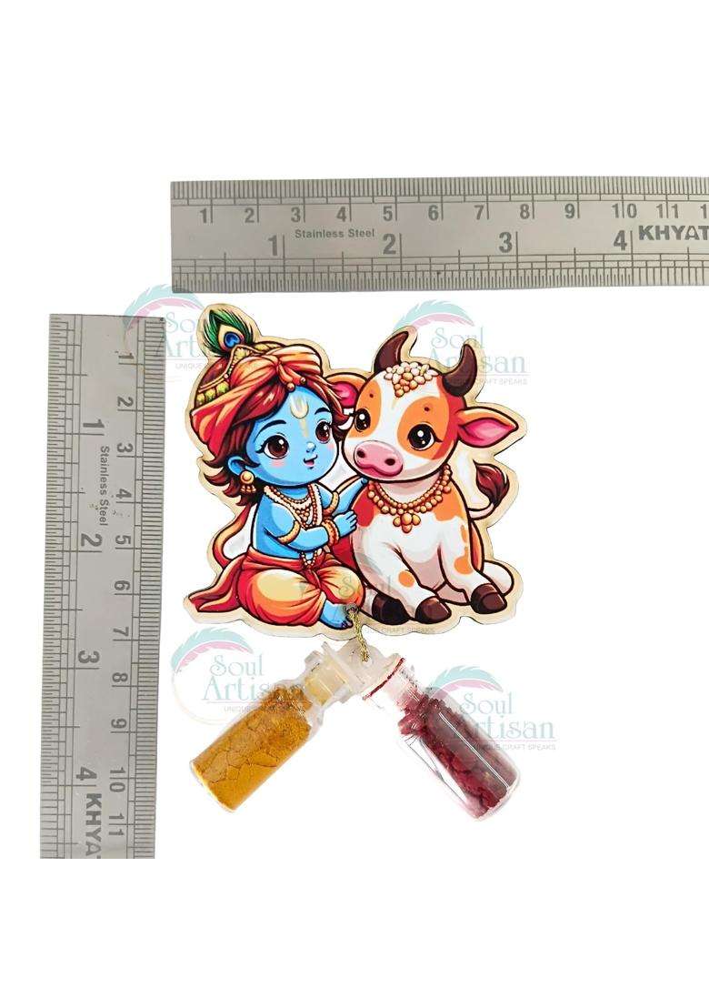 Soul Artisan Krishna with Calf with Tilakam in Wish with Magnet Thamboolam Return Gift Pack of 20 - Indya