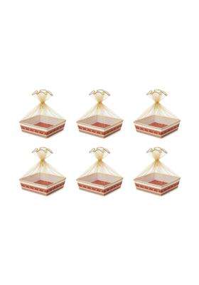 Taarmi Fancy Baskets 6 Large Square Dry Fruit Gifting Basket Wedding Hamper Basket Pack of 6