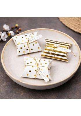 Satyam Kraft 60 Pcs Golden Decorative Folding Paper Gift Boxes