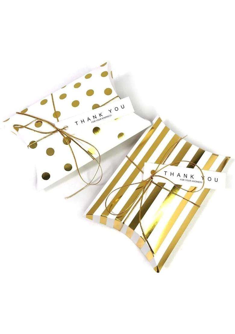 Satyam Kraft 60 Pcs Golden Decorative Folding Paper Gift Boxes - Indya