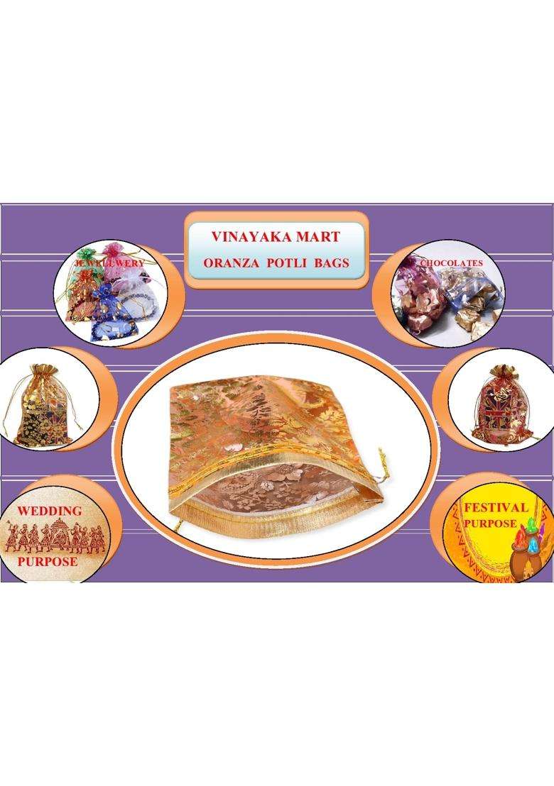 Vinayakamart Vinyakamart Potli Bags for Return Gift Return Gift Organza Potli Bags Jewelry Pouches - Indya