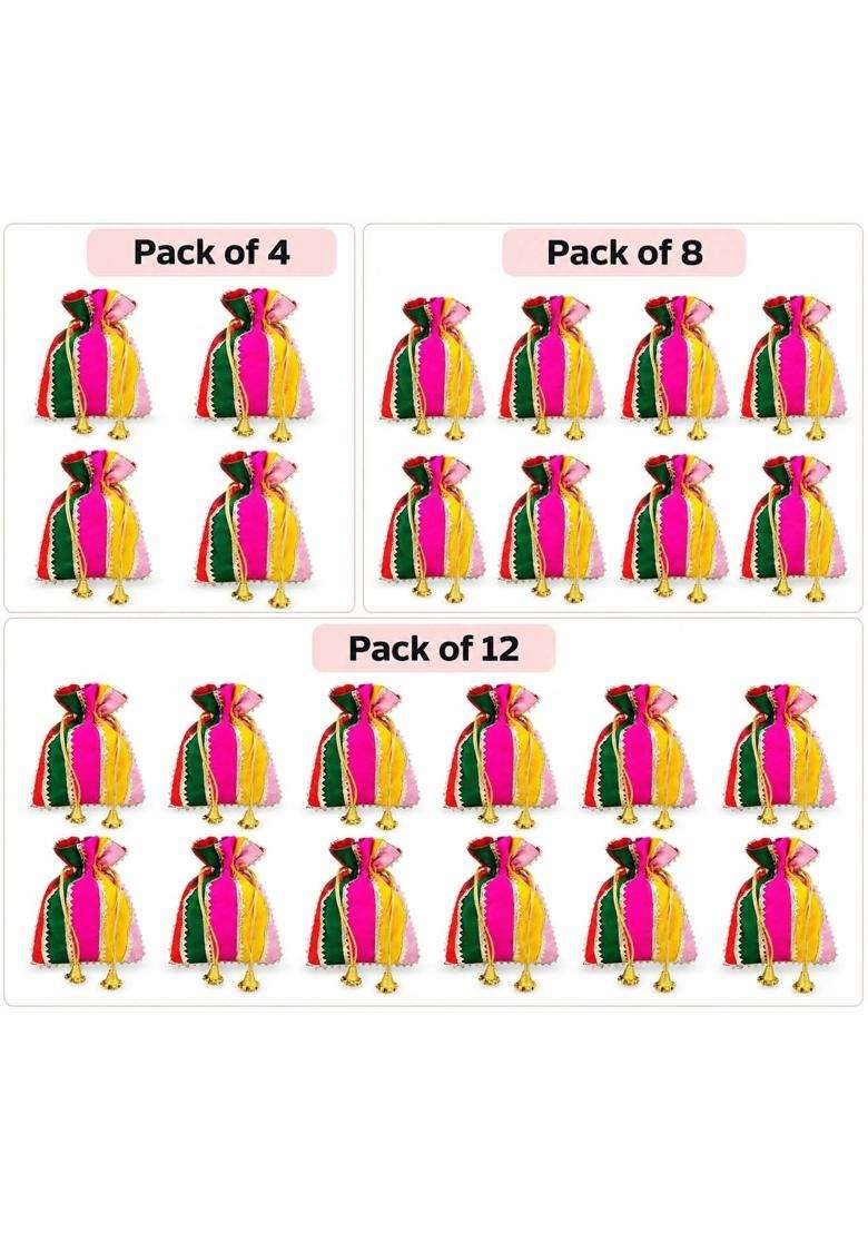 Shrim Aaradhya Multicolour Potli Bags for Wedding Return Gifts Potli Bags for Gifting - Indya