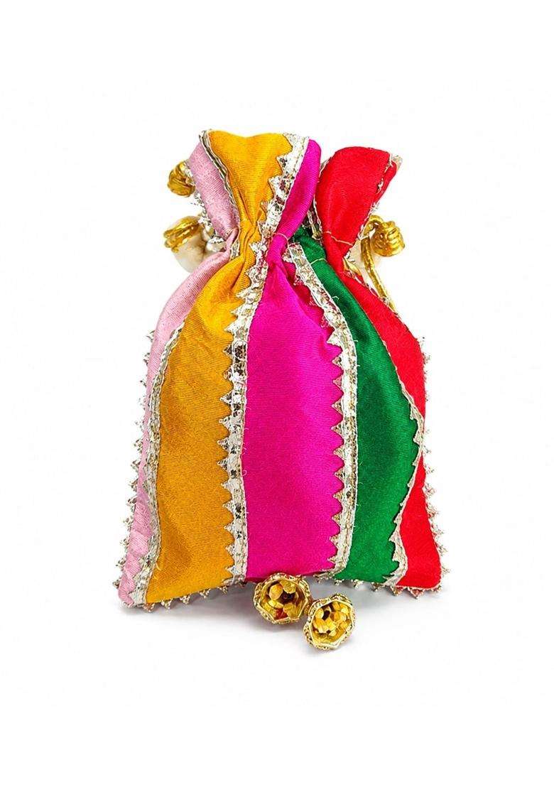Shrim Aaradhya Multicolour Potli Bags for Wedding Return Gifts Potli Bags for Gifting - Indya