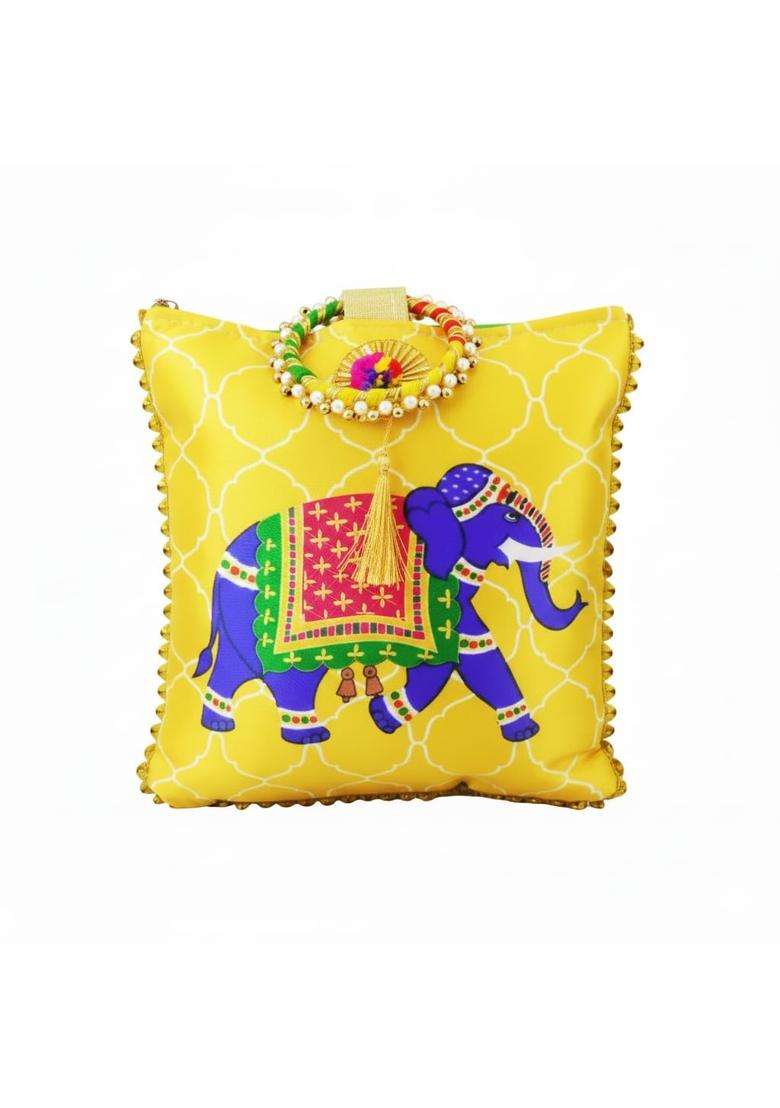 SAI Balaji Traditional Potli Gift Bags with Zip Closure and Bangle Handle - Indya