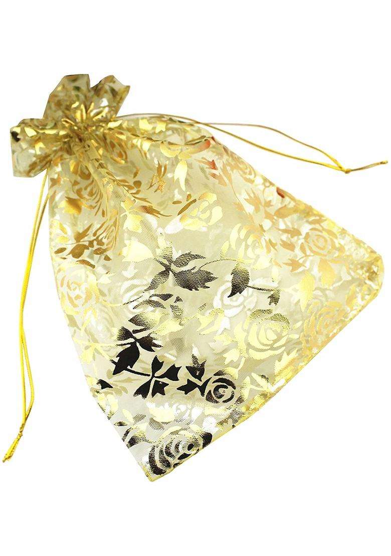 Printed Organza Bags Organza Return Gift Bags Pack of 100 - Indya