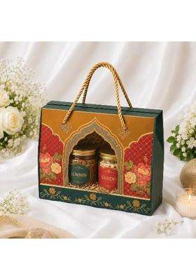 Satyam Kraft Multicolor 12 Pcs Small Royal Floral Window Hamper Box with Rope Handle