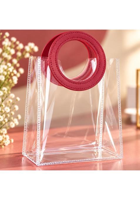 Satyam Kraft 6 Pcs Transparent Reusable Leather Goodie Bags