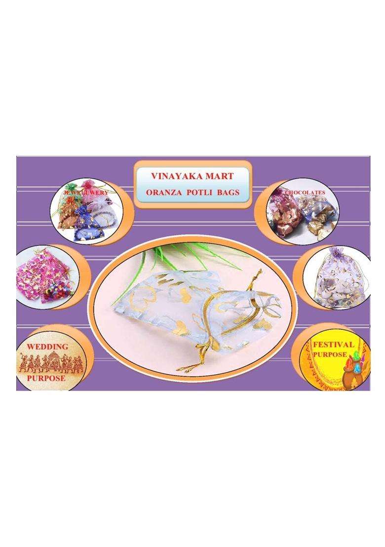 Vinayakamart Vinyakamart Potli Bags for Return Gift Return Gift Organza Potli Bags Jewelry Pouches - Indya