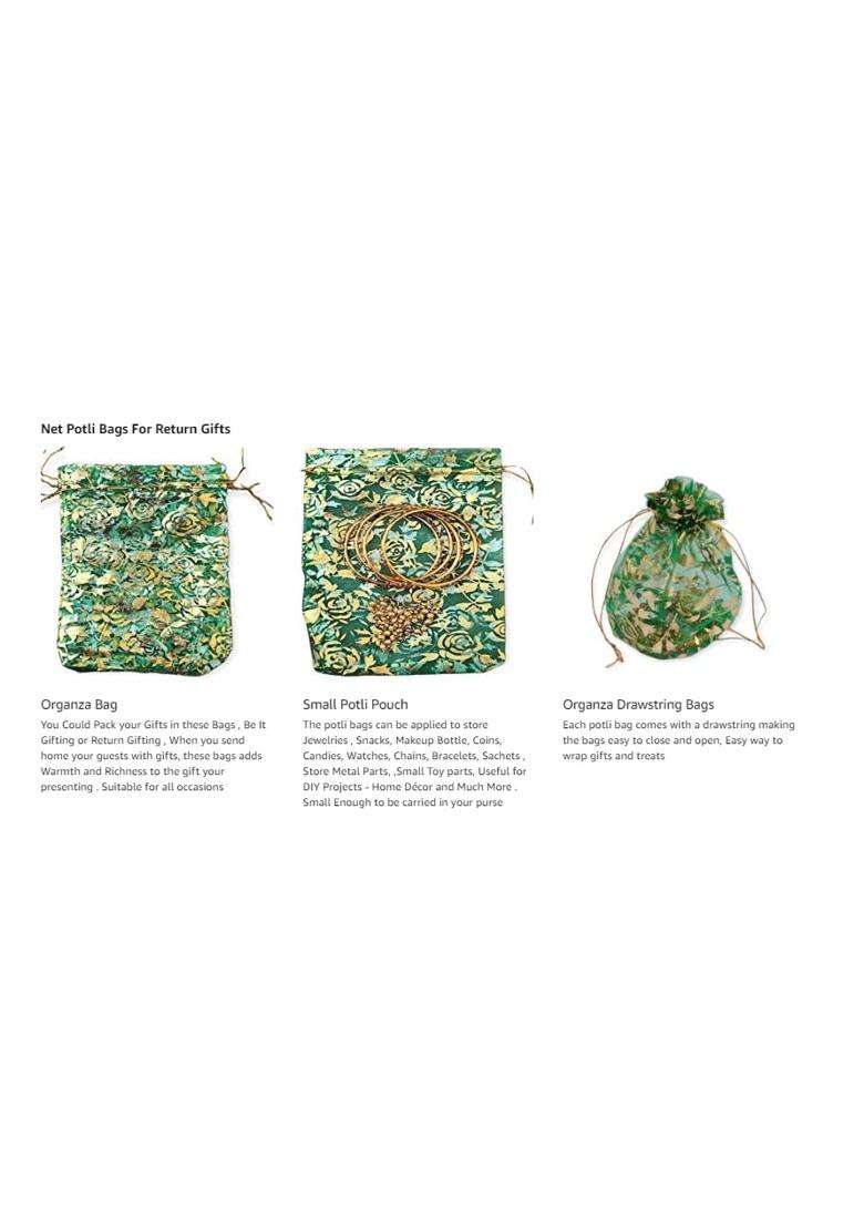 Vinayakamart Vinyakamart Potli Bags for Return Gift Return Gift Organza Potli Bags Jewelry Pouches - Indya