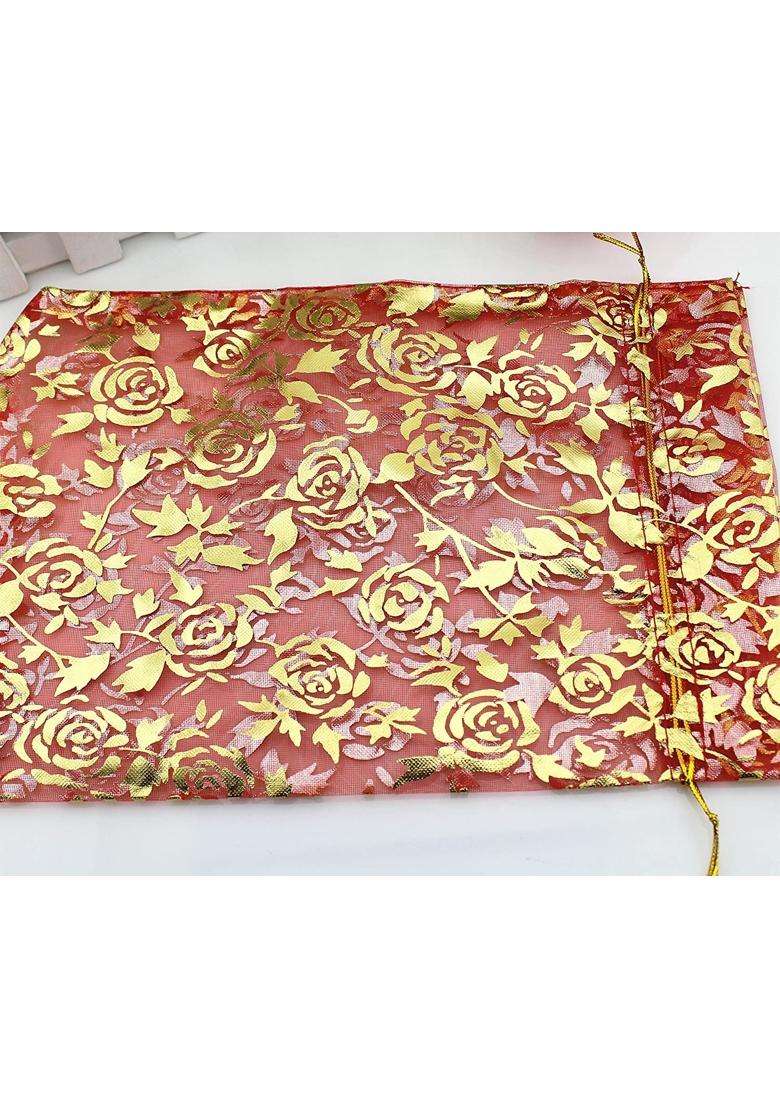 Classic Eco Friendly Bags DNY 50 Pcs Potli Bags Organza Pouches 6x8 Inches with Drawstring Small Potli Bags - Indya