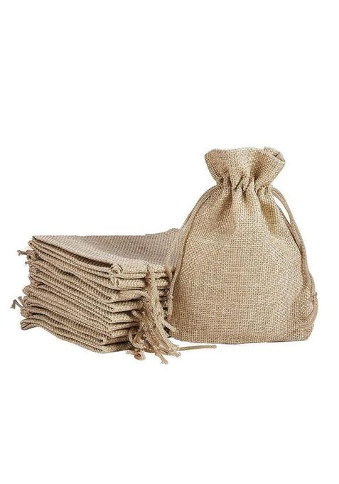 Lifekrafts Linen Brown Jute Pouches Adjustable Drawstring