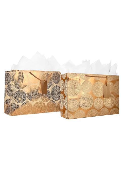 Kidsywinsy Bronze Vintage Foil Gift Bag Large 16 5 11 Inches Pack of 50