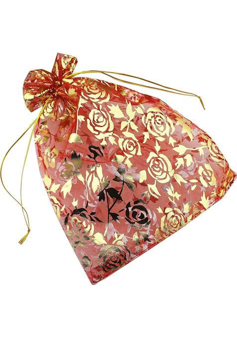 Classic Eco Friendly Bags Red DNY 50 Pcs Potli Bags Organza Pouches 5x7 Inches with Drawstring Small Potli