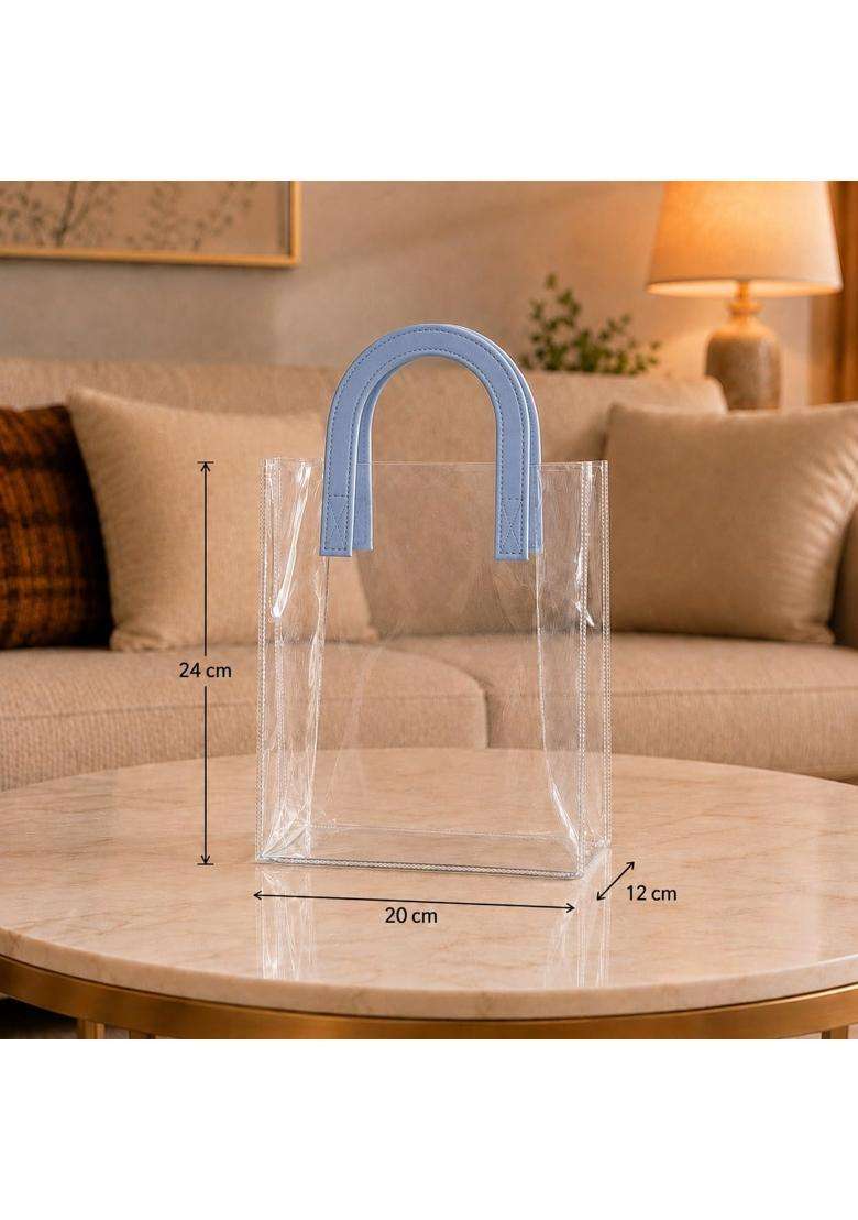 Satyam Kraft 6 Pcs Transparent Reusable Leather Goodie Bags - Indya