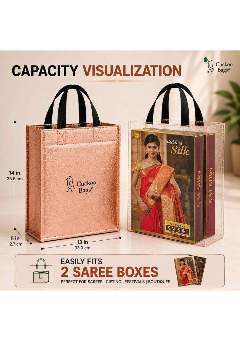 Cuckoo Wine Bags Premium Laminated Reusable Luxury Gift Bags for Wedding Shagun Marriage Engagement Pack of 25 - Indya
