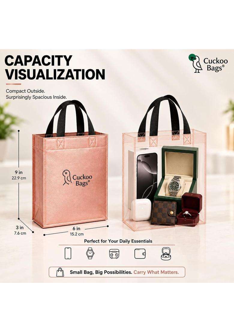 Cuckoo Wine Bags Premium Laminated Reusable Luxury Gift Bags for Wedding Shagun Marriage Engagement Pack of 25 - Indya