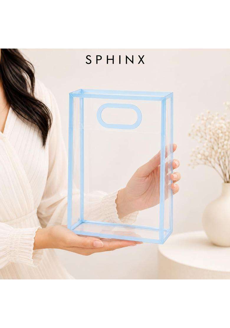 Sphinx PVC Translucent Gift Bags with Handle Frosted Waterproof Carry Bags for Gift Packing Set of 10 - Indya