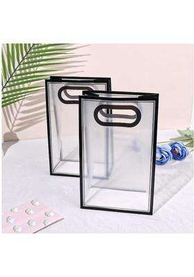 Satyam Kraft Black 12 Pcs Translucent Reusable Multipurpose Gift Bags