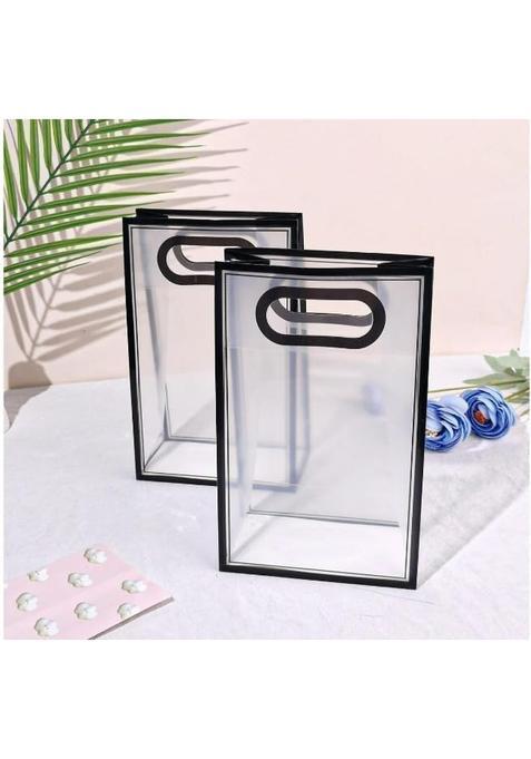 Satyam Kraft Black 12 Pcs Translucent Reusable Multipurpose Gift Bags