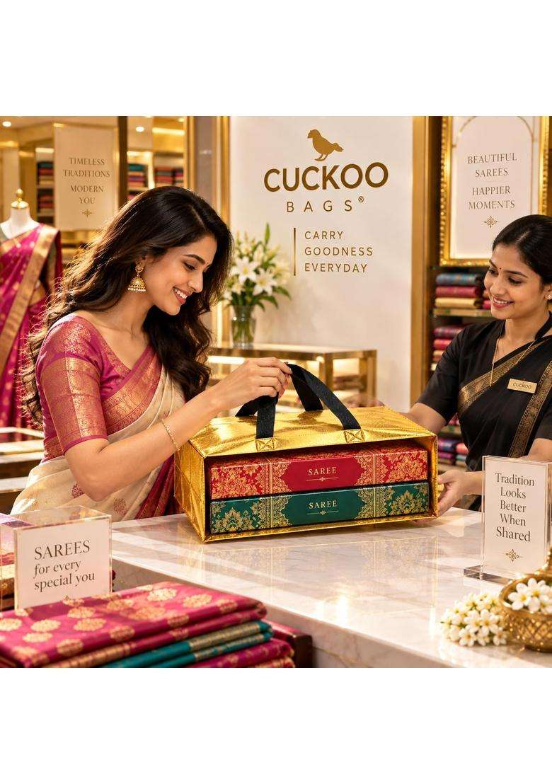 Cuckoo Magenta Bags Premium Laminated Reusable Luxury Gift Bags for Wedding Shagun Marriage Pack of 10 - Indya