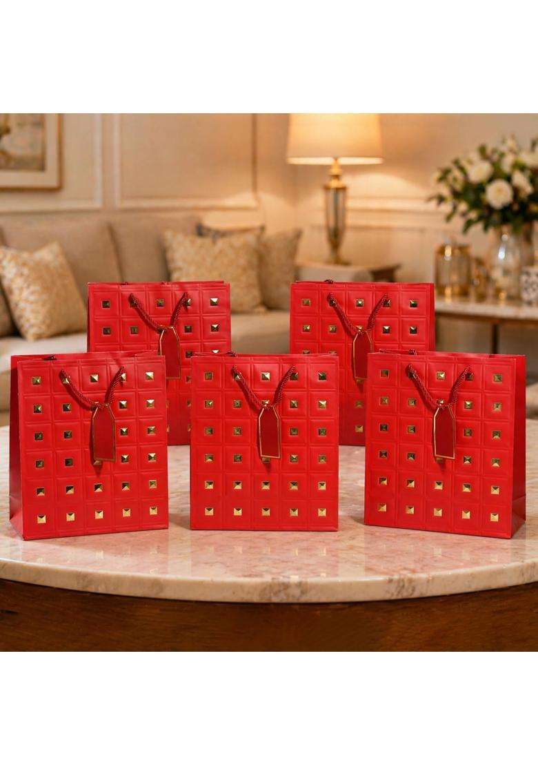 Art Street Return Premium Paper Gift Bags Small Carry Bags with Thank You Card for Gifting Pack of 10 - Indya