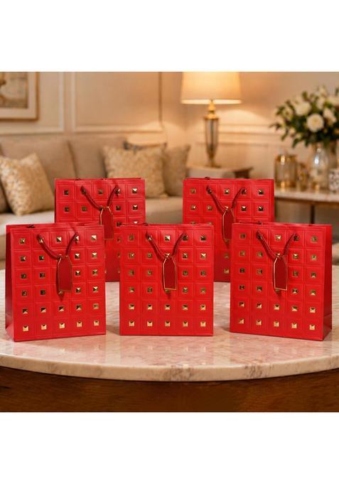 Art Street Return Premium Paper Gift Bags Small Carry Bags with Thank You Card for Gifting Pack of 10