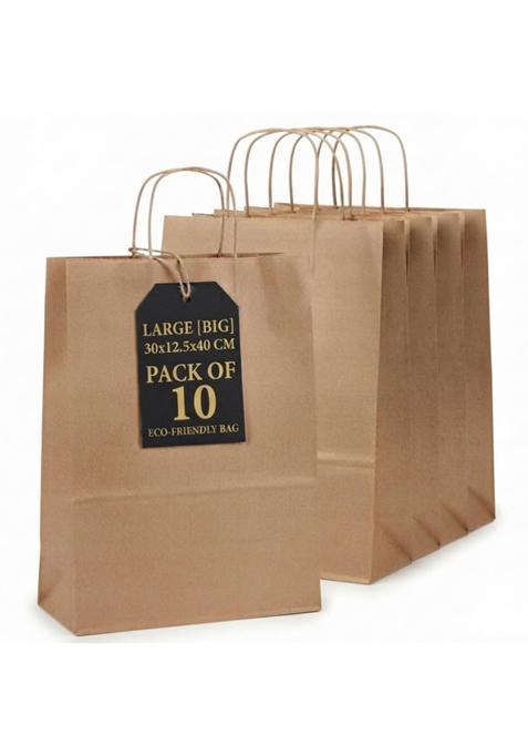 Nskraft Brown Paper Carry Bags with Sturdy Handles Eco Friendly Small 30x12 Point 5x40cm for Wedding Pack of 35