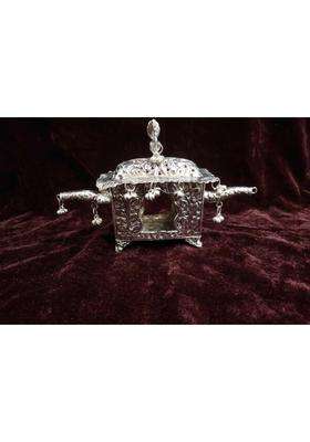 Mishita Collections German Silver Doli Showpiece Hand Engraved Palanquin Palki Decor