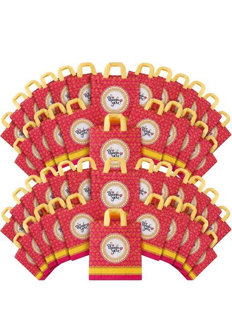 INNOVATE360 Pink Thank You Return Gift Bags Reusable Non Woven Gift Carry Bags with Handles Pack of 75
