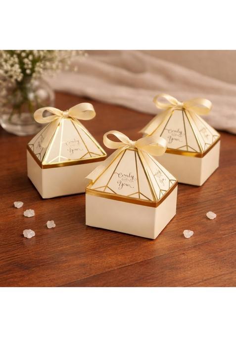 Satyam Kraft 80 Pcs Small Diamond Shape Paper Folding Gift Boxes with Ribbon