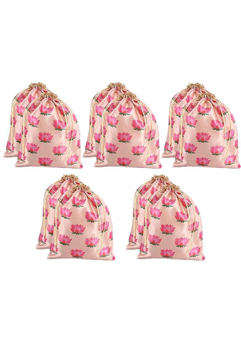 Kuber Industries Cream Potli Bags 7x9 Inch Pack of 10 - Indya