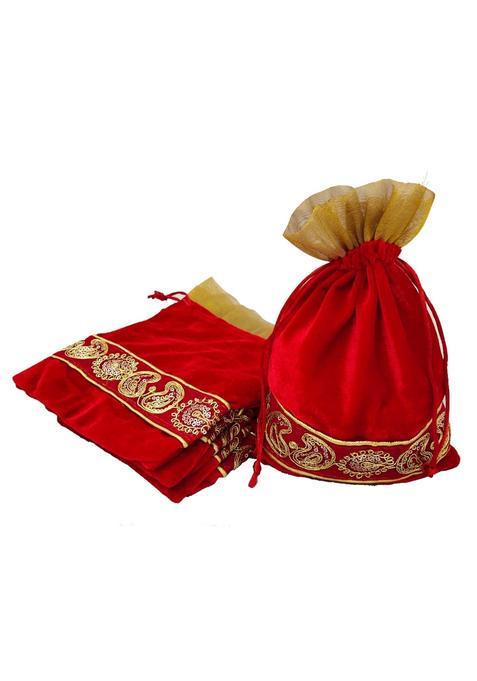 3A Featuretail 18CM X 25CM Large Velvet Drawstring Bags Pouches Potli for Gift Wedding Jewelry Packaging