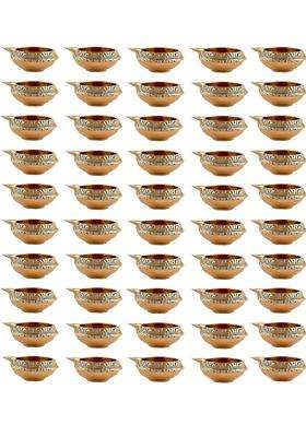 Shiv Shakti Arts Brass Diya for Puja Brass Oil Lamps Puja Items for Diwali Decor Deepak Gold Set of 50