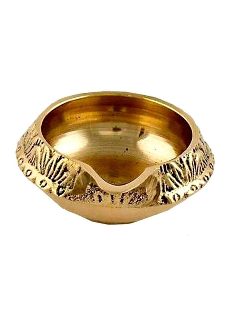 Shiv Shakti Arts Brass Diya for Puja Brass Oil Lamps Puja Items for Diwali Decor Deepak Gold Set of 50 - Indya