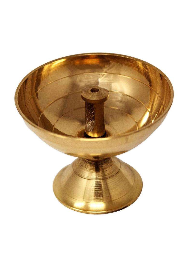 Alodie Gold Brass Diya for Puja for Diwali Lakshmi Pooja Deepak Decoration - Indya
