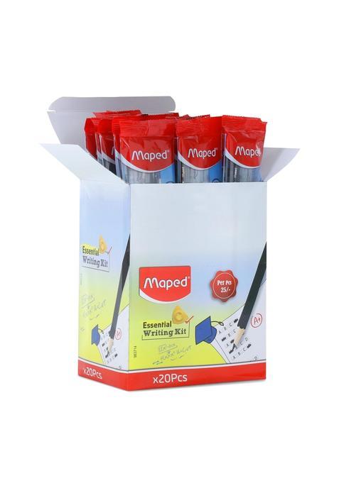 Maped Essential Writing Kit 2 Grey Pencils 1Magic Stone 1 Longtip Sharpener 1 Eraser 1 Scale Pack of 20