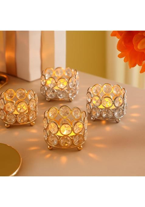 Centralit Crystal Tealight Candle Holder for Home Decoration Pack of 4