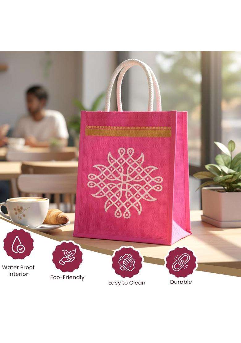 Match Made Multicolor Kolam Print Non Woven Gift Bags with Handle Reusable Return Gift Bags for Wedding - Indya
