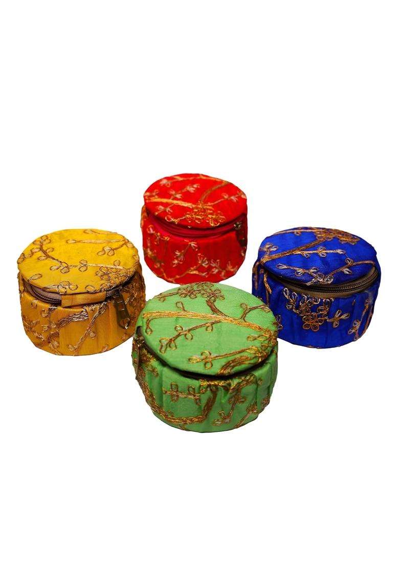 Betterminds Multicolour Return Gifts for Women Storage Box Cosmetic Case Pack of 4 - Indya