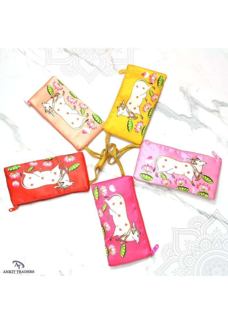 Rishabh Printed Potli Bags for Return Gifts Traditional Drawstring Gift Pouches for Weddings Puja Baby Shower - Indya