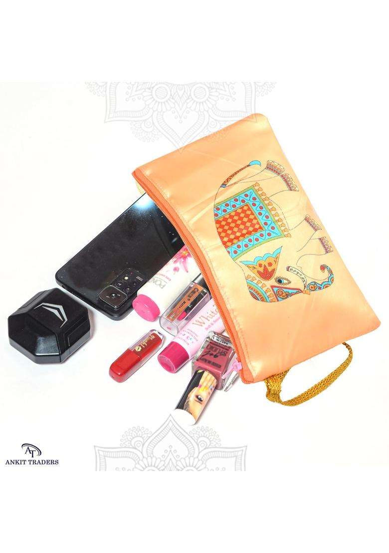 AT Ankit Traders Traditional Embroidered Zipper Purse for Women Return Gifts for Baby Shower Haldi Mehendi - Indya