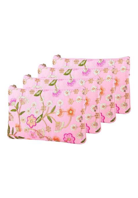 Kuber Industries 4 Pcs Traditional Hand Purse Ladies with Zip