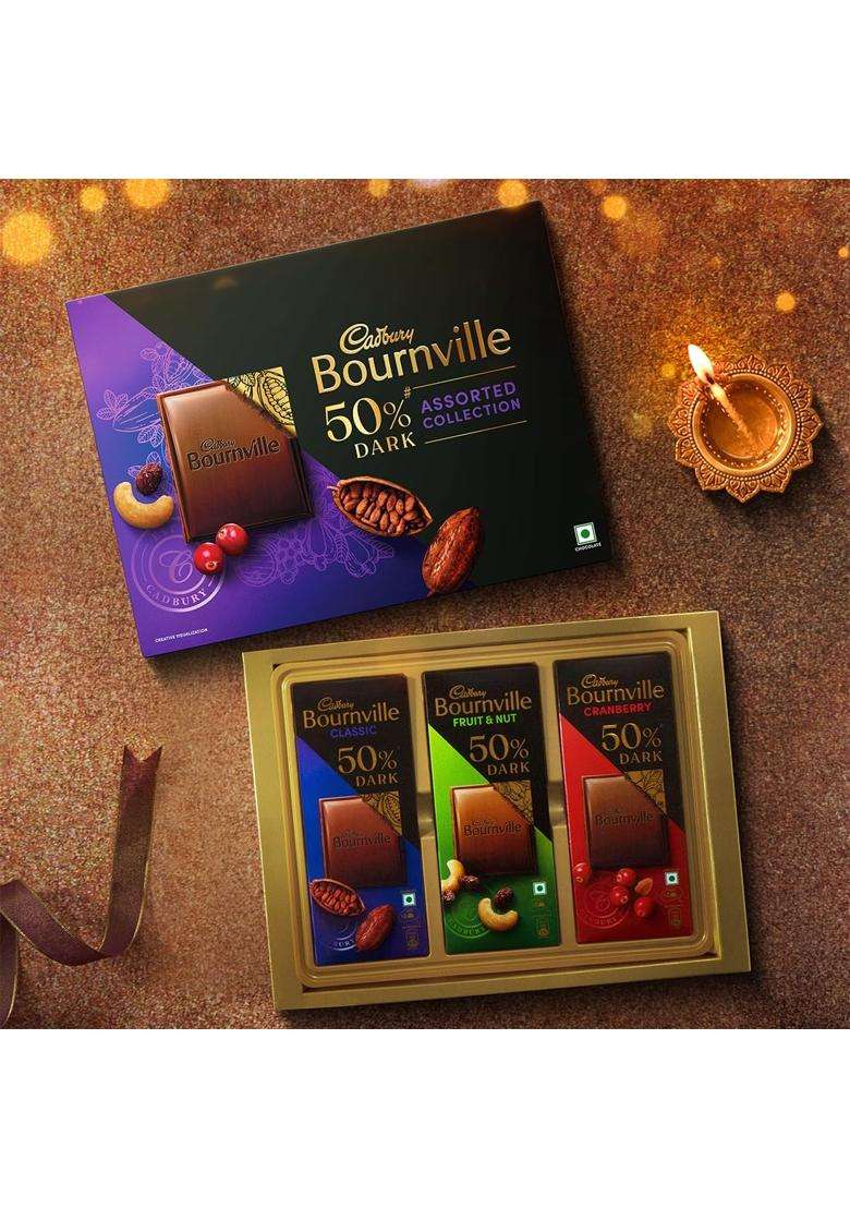 Cadbury Bournville 50 Percent Dark Chocolate Assorted Collection Gift Pack 228 G - Indya