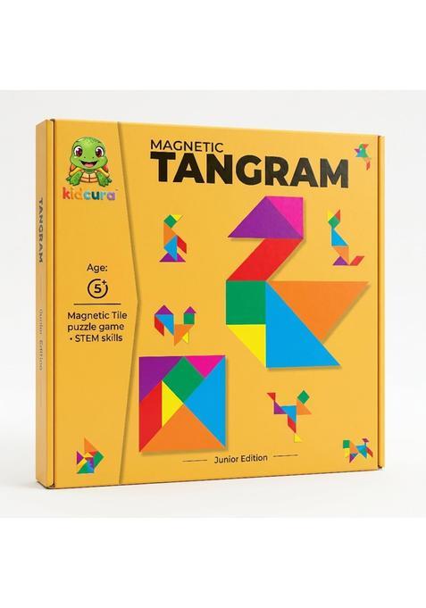 Kidcura STEM Magnetic Tangram Puzzle for Kids 5 Plus Montessori Screen Free Travel Game