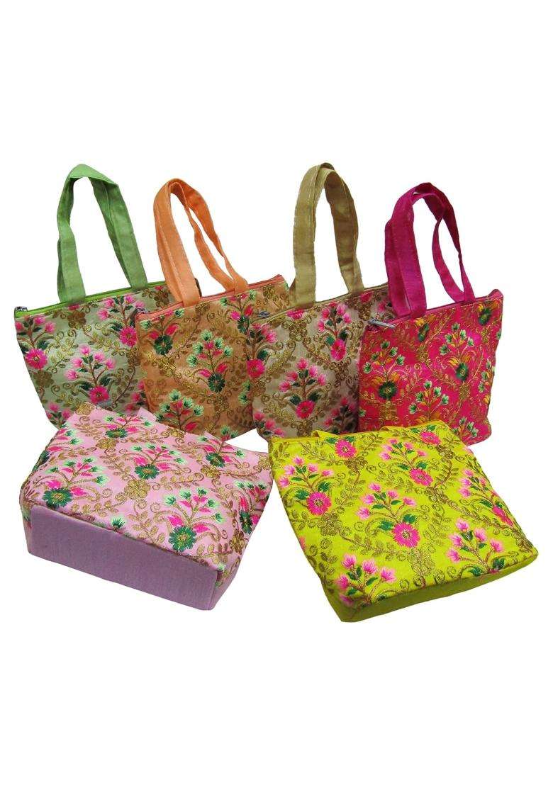Purple Pink Trendy Traditional Designer Potli Bag Return Gifts for Women Bulk Wedding Favors Potli Purse - Indya